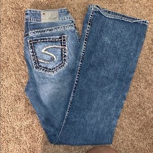Silver Mid-rise Jeans Size 28